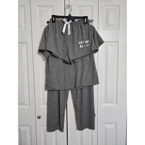 Unknown brand large junior's gray 3 piece pajama set